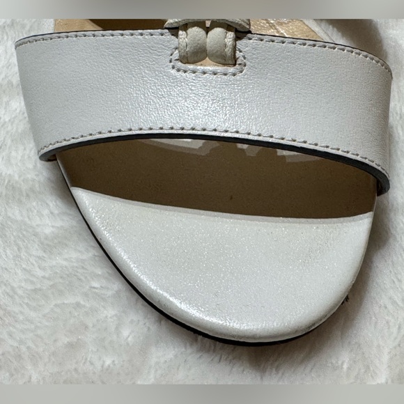 Jimmy Choo Sz 7.5 (37.5) white Sandals w/ Chunky Cork Heel - Excellent Condition - Picture 6 of 16